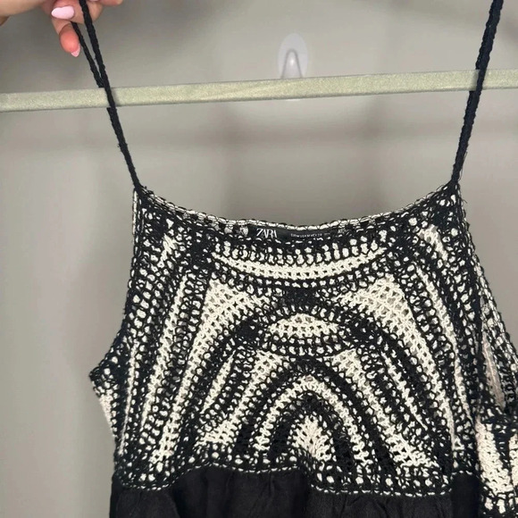 Zara Crochet and Linen Cotton Blend Dress - Picture 6 of 14